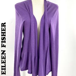 Eileen Fisher Long sleeve purple open cardigan
